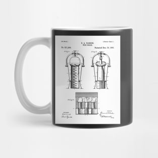 Wine Cooler Patent - Wine Lover Kitchen Cafe Decor Art - White Mug